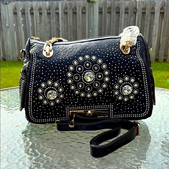 Black Studded Handbag - Picture 1 of 5